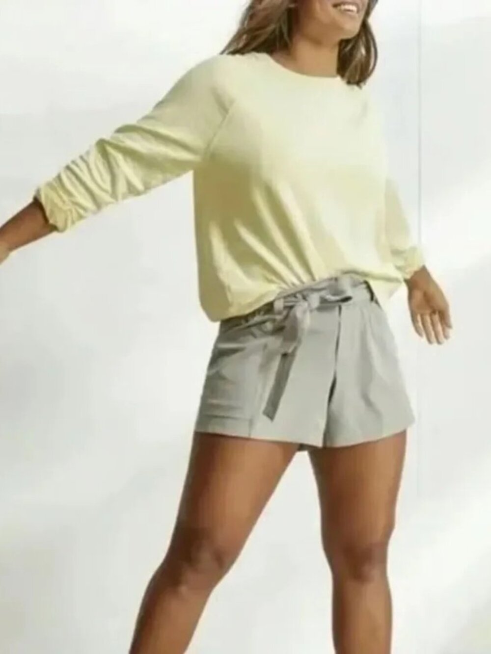 Athleta Yellow Crew Neck Sundown Sweatshirt